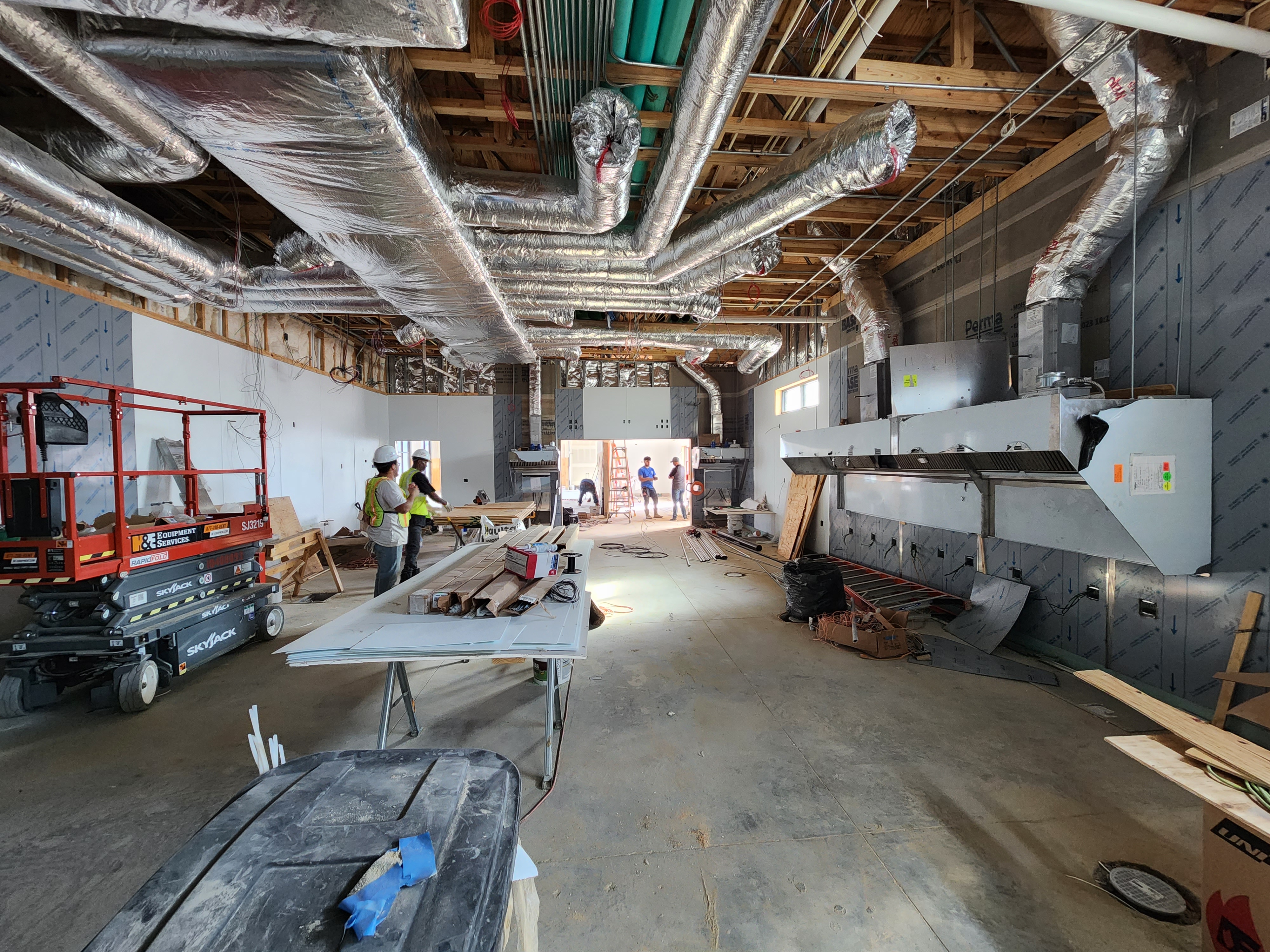 Framed structure during active construction
